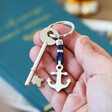 Lisa Angel Men's Stainless Steel Anchor and Rope Keyring