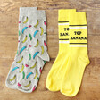 Two Pairs of Men's Banana Socks in Banana Print Gift Box
