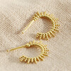 Ladies' Gold Sterling Silver Sunbeam Hoop Earrings