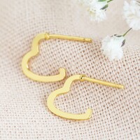 Mini Gold Sterling Silver Heart Hoop Earrings