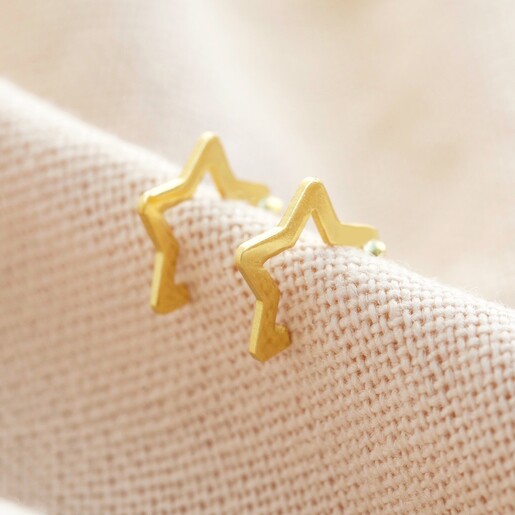 Lisa Angel Mini Gold Sterling Silver Star Hoop Earrings