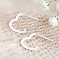Mini Sterling Silver Heart Hoop Earrings