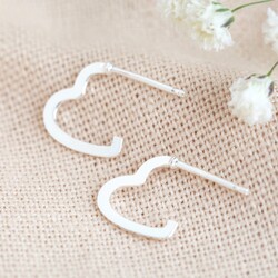 Mini Sterling Silver Heart Hoop Earrings