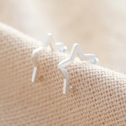 Lisa Angel Mini Sterling Silver Star Hoop Earrings