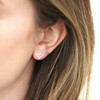Sterling Silver Family Tree Heart Stud Earrings on Model