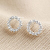 Lisa Angel Ladies' Sterling Silver Crystal Circle Stud Earrings