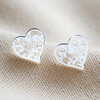 Lisa Angel Ladies' Sterling Silver Family Tree Heart Stud Earrings
