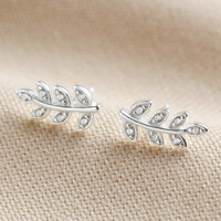 Sterling Silver Leaf Stud Earrings