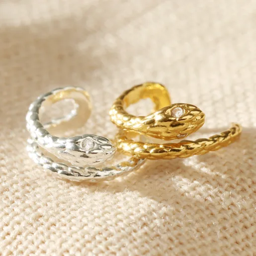 Lisa Angel Tiny Sterling Silver Snake Ear Cuffs