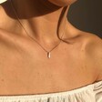 Lisa Angel Delicate Sterling Silver Feather Pendant Necklace on Model