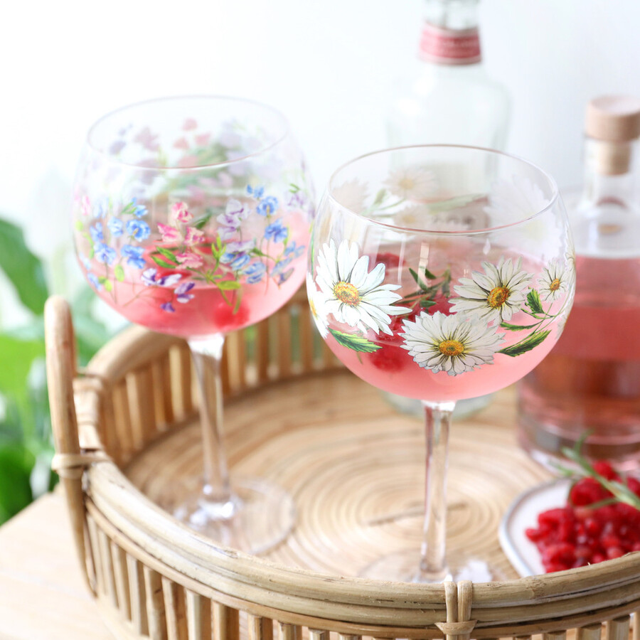 Sweet Pea Balloon Gin Glass Lisa Angel