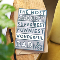 'Coolest Dad' Graphic Father's Day Card