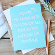 Lisa Angel Turquoise 'Favourite Person' Greeting Card