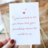 Lisa Angel Pink and Red 'Your Friendship' Greeting Card