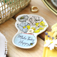 'Make Today Happy' Wildflower Trinket Dish