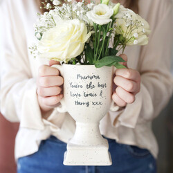 Personalised Ceramic Speckled Trophy Vase, H18cm