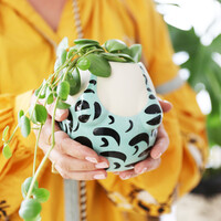 Ceramic Turquoise Swimsuit Planter, H9.5cm