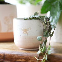 Ceramic Speckled Bee Planter, H9cm