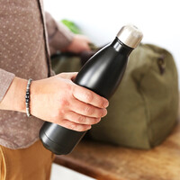 Sagaform 'Hot and Cool' Stainless Steel Travel Bottle in Black