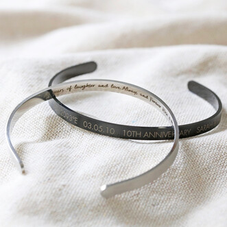 Men's Personalised Anniversary Stainless Steel Torque Bangle