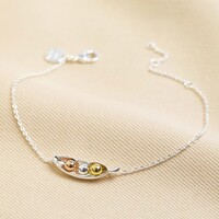 Silver Three Peas In a Pod Bracelet