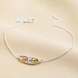 Silver Three Peas In a Pod Bracelet