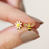 Lisa Angel Ladies' Mismatched Bee and Daisy Stud Earrings in Gold