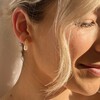 Lisa Angel Ladies' Gold Organic Finish Pearl Drop Earrings on Model