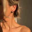 Lisa Angel Ladies' Hammered Bar and Pearl Stud Earrings in Gold on Model