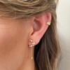 Model Wears Lisa Angel Ladies' Tiny Gold Sterling Silver Feather Ear Cuff