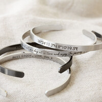 Men's Engraved Stainless Steel Torque Bangle