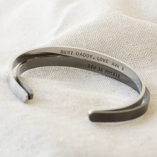 men's engraved torque bangle