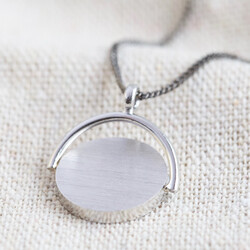 Men's Silver Spinning Disc Necklace