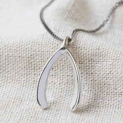 Men's Silver Wishbone Necklace