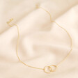 Lisa Angel Brushed Interlocking Hoop Necklace Chain in Gold 