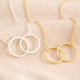 Lisa Angel Brushed Interlocking Hoop Necklace in Gold and Silver