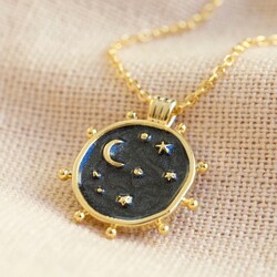 Reversible Day and Night Necklace in Gold