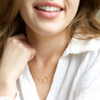Lisa Angel Ladies' Brushed Interlocking Hoop Necklace in Gold