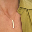 Model Wears Ladies' Personalised Bar Necklace From Lisa Angel