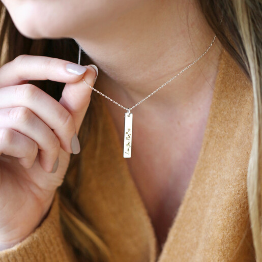 flat vertical bar necklace