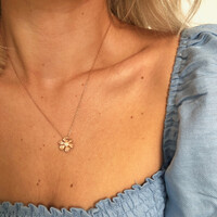 Rose Gold and Silver Flower Pendant Necklace