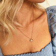 Model Wears Lisa Angel Rose Gold and Silver Flower Pendant Necklace