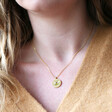 Model Wearing Lisa Angel Personalised Bee Necklace with Real Seed Card