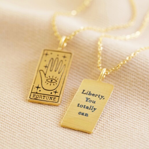 'Fortune' Tarot Card Pendant Necklace Personalised 'Fortune' Tarot Card Pendant Necklace