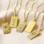 Personalised Gold Sterling Silver Tarot Card Pendant Necklace