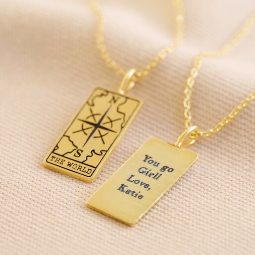 'The World' Tarot Card Pendant Necklace Personalised 'The World' Tarot Card Pendant Necklace