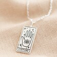 Lisa Angel Ladies' Silver 'Fortune' Tarot Card Pendant Necklace
