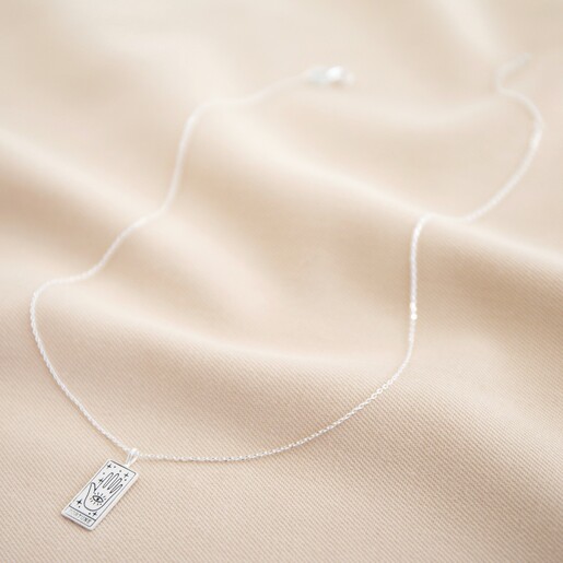 Full Necklace  Lisa Angel Delicate Silver 'Fortune' Tarot Card Pendant Necklace