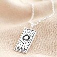 Lisa Angel Ladies' Silver 'The Sun' Tarot Card Pendant Necklace