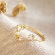 Lisa Angel Open Adjustable Crystal Moon and Star Ring in Gold